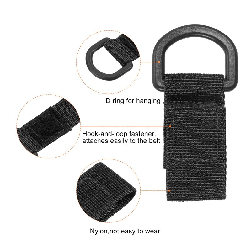 [PATIKIL] Belt Keeper Keychains, Set of 4, D-Shaped Thick Nylon