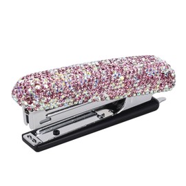 SHIDOW Bling Crystal Stapler, Rhinestone Crystal Stapler, Office Duty Stapler Diamond Stapler, Stylish Bling Desk Accessory (1Pcs Pink)