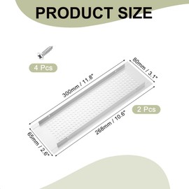 PATIKIL 12 x 3 Inch Door Air Vent Cover, 2 Pcs Aluminum Grille Ventilation Cover Louvered Diamond Hole with Mounting Screws for Cabinet Wardrobe Door, Silver