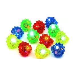 C&H Solutions Novelty 48 ct Flashing LED Bumpy Rings Blinking Soft Jelly Glow By C&H®