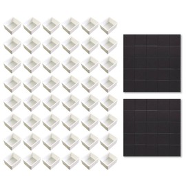 Watercolor Half Pans with Magnetic Stripe - 48Pcs White Plastic Empty Artist Paint Pan Kits for DIY Watercolor Oils or Acrylics Painting Travel Tin Case Palette Art Drawing