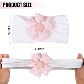 3 Pieces Baby Flower Headband, Nylon Baby Headbands, Soft Hair Bands, Accessories for Newborns, Toddlers (Yellow Pink White)