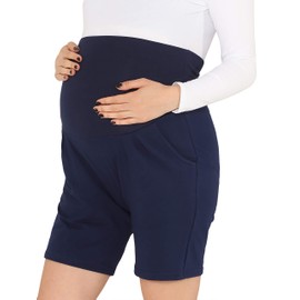 Be Mammy BE20-234 Women's Maternity Shorts, navy