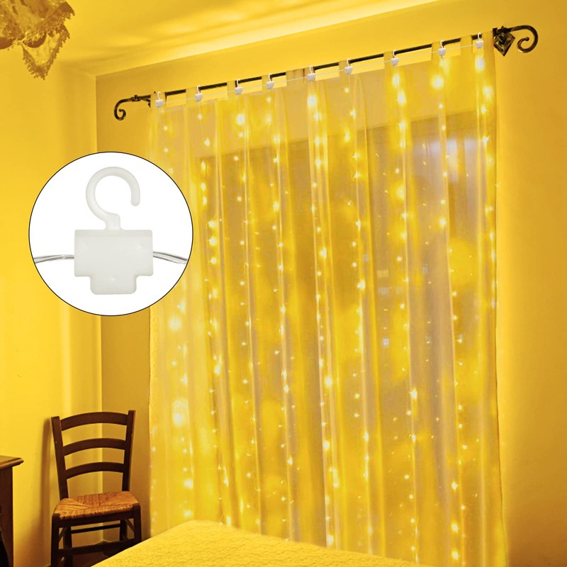 Jsdoin Curtain Lights 3m×3m 300LED Fairy Lights with 8 Modes