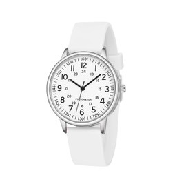 IBSO Women Watch for Nurse Easy to Read Dial Wristwatches Silicone Band Watches Second Hand and 24 Hour Nurse Watches (0077 WE WE)