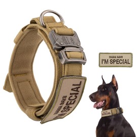 SlowTon Collar Militar Táctico para Perros Grandes Medianos con Mango de Control, Ajustable Anti-Desgaste Collar Nailon con Hebilla de Metal y Grueso con Asa, para Perro al Aire Libre Entrenamiento