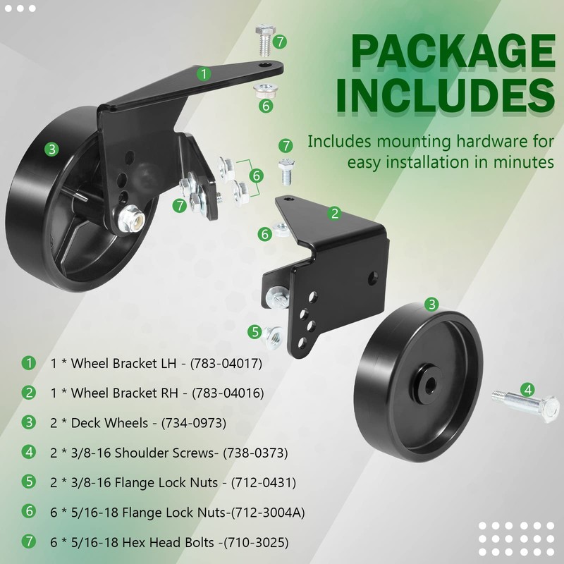 Bonbo OEM-190-183 Deck Wheel Kit Replacement for MTD Lawn Tractor