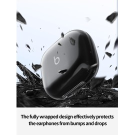 Compatible with Beats Powerbeats Pro 2 Wireless Headphones，True Wireless Noise Cancelling Earbuds,Clear Soft TPU Full Body Shockproof Protective Cover with Lanyard,Clear Black
