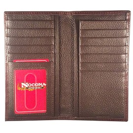 Custom Cowboy Skull Nocona Dark Ostrich Print Long Wallet