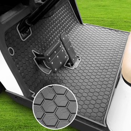 EZGO TXT Golf Cart Floor Mat, Upgraded Non-Slip Improved Full Coverage Liner Mats Unique with 8mm Thickness Rubber, Fits for EZGO TXT (1994+), EX1 (2020), Valor, Cushman Workhorse & Express S4