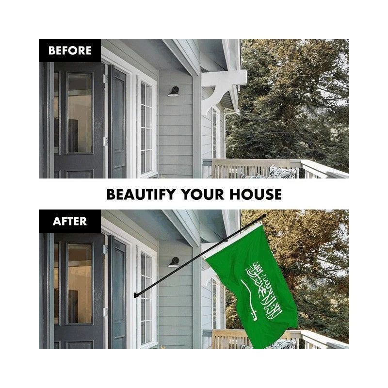 G128 Combo Pack: 6 Feet Tangle Free Spinning Flagpole (Black)