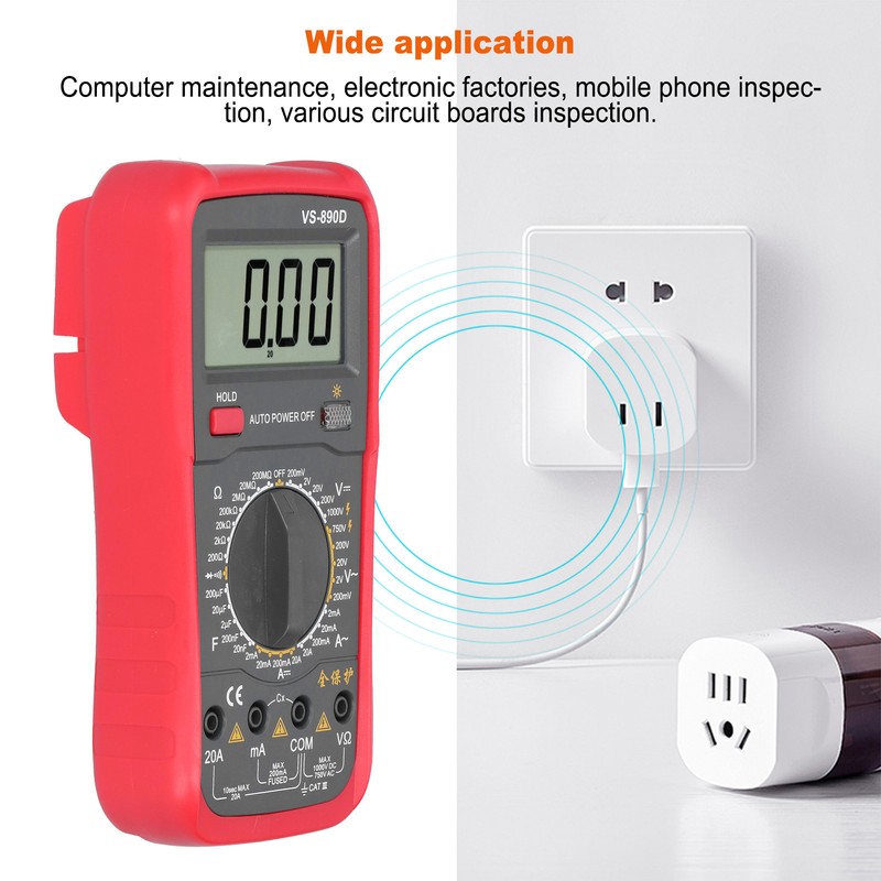 VS-890D Digital Multimeter AC DC Voltage Current Resistance Tester with