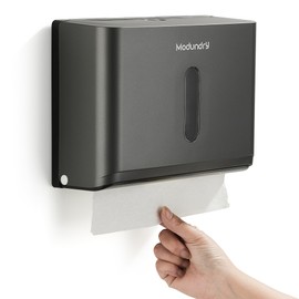 Modundry Wall Mounted Paper Towel Dispenser Tissue Box Dispenser Commercial Towel Dispenser for Kitchen Bathroom Office Restaurant Holds 200 Sheets (Grey)