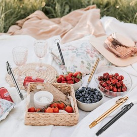 Iliensa 3 Pieces Portable Titanium Toothpicks Metal Pocket Toothpicks Stainless Steel Reusable Toothpicks for Outdoor Camping Picnic Travel (Multicolor)