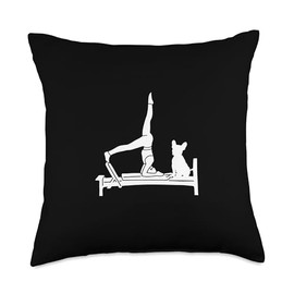 Funny Reformer Pilates with French Bulldog Throw Pillow