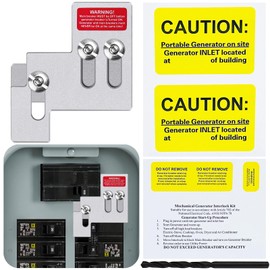 Generator Interlock Kit for Square D QO or Homeline 100 or 125 Amp Panels, 3/4 to 7/8 inchs Spacing Between Main and Branch Breaker, Professional and Interlock Kit
