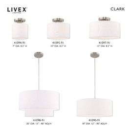 Livex Lighting 41090-91 Brushed Nickel 1 Lt Pendant Chandelier