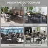 Outsunny Rectangle Outdoor Dining Table for 6 People, Steel Rectangular