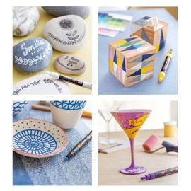 uni-ball 181709 - POSCA Marker mit kalibrierter Spitze, 8er Set, metallic