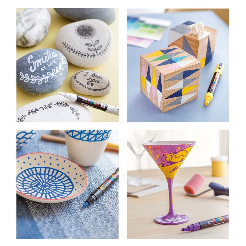 uni-ball 181709 - POSCA Marker mit kalibrierter Spitze, 8er Set,