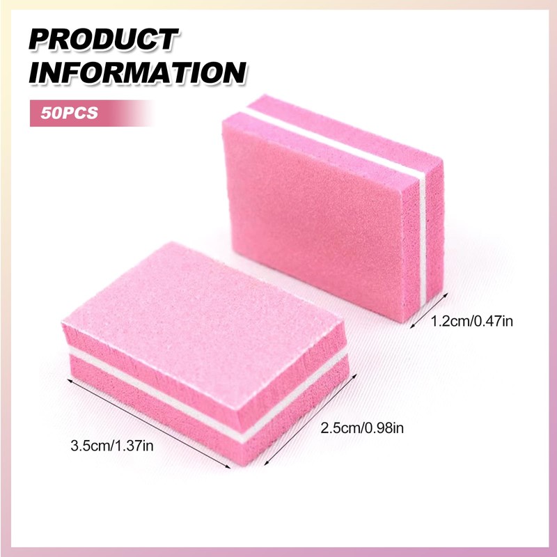 Nail Buffers Blocks, 50 Pcs 100/180 Grit Nail Buffing Block