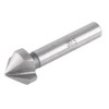 HSS Countersink Cutter Bits, 6.3mm/8.3mm/10.4mm/12.4mm/16.5mm/20.5mm 3-Flute Round Shank Countersink Cutter