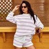 LAMISSCHE Womens Oversized Lounge Sets 2 Piece Outfits Striped Matching