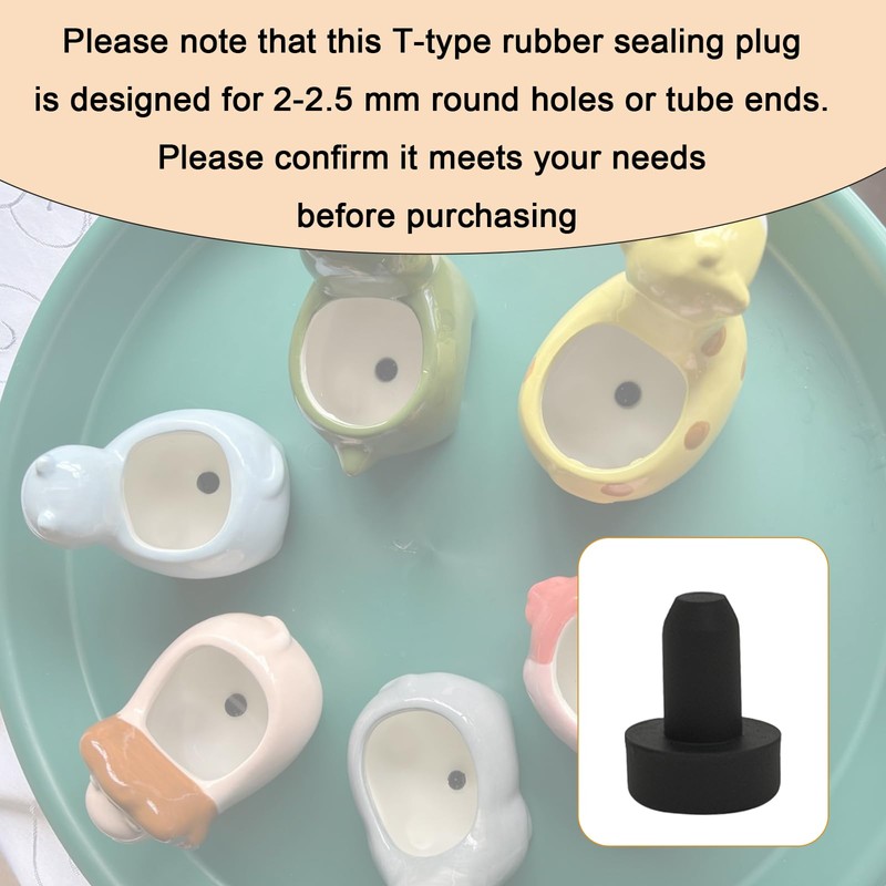 50 Pack Silicone Rubber Hole Plugs 2.7MM（0.1in）Rubber Plugs For Round
