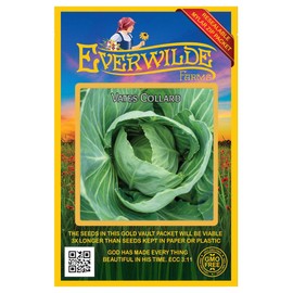 Everwilde Farms - 1000 Vates Collard Seeds - Gold Vault Jumbo Seed Packet
