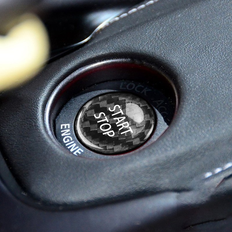 Push Start Button Cover Carbon Fiber Ignition Switch Button Cover
