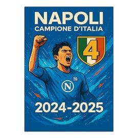 GamesMonkey® - Poster Napoli - Champion 4 Scudetto 2024 2025 - Football Victory Tricolore Ultras - Made in Italy (C0007-D001 - Poster - 21x30)