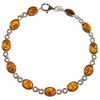 8" inch/20cm Baltic amber and sterling silver 925 ladies' cognac