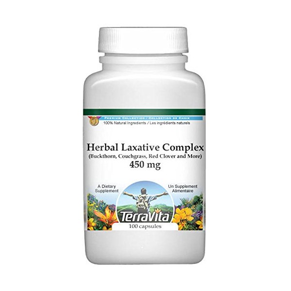 Herbal Laxative Complex - Buckthorn, Couchgrass, Red Clover and More - 450 mg (100 Capsules, ZIN: 512543)