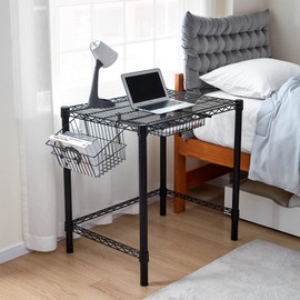 DormCo Suprima® Heavy Duty Carbon Steel Desk - Compact Size - Black