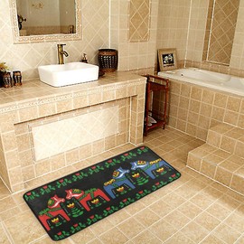Kitchen Rugs Runner Swedish Dala Horse Folk Doormat Bath Rugs Non Slip Area Rugs for Bathroom Kitchen Indoor 39" X 20"
