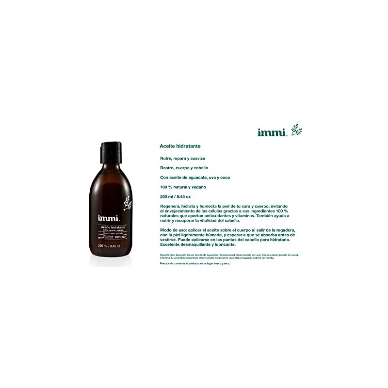 Immi Aceite Hidratante 250ml Cuerpo Rostro y Cabello