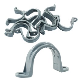 Kemcatui 12Pcs 1 1/2 Inch PVC Pipe Straps, Two Hole Plastic Conduit Clamp for Pipe, Cable, Tube Support