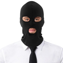 SEFIRST Pack of 4 Balaclavas, Motorcycle Face Cover, Ski Mask with 3 Holes, Neck Gaiter for Men and Women, Cooling Balaclava, Elastic, UV Protection, Breathable Mask for Cycling, Sports (Black), black