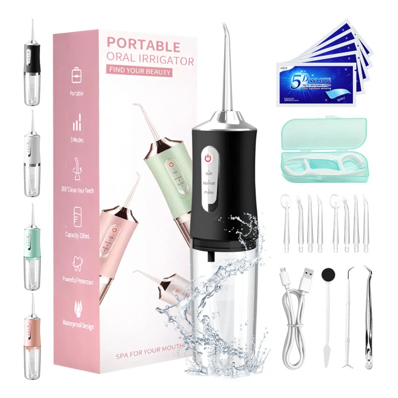 16pz Irrigador Bucal Portatil Agua Dientes Blancos 3mod Ipx7