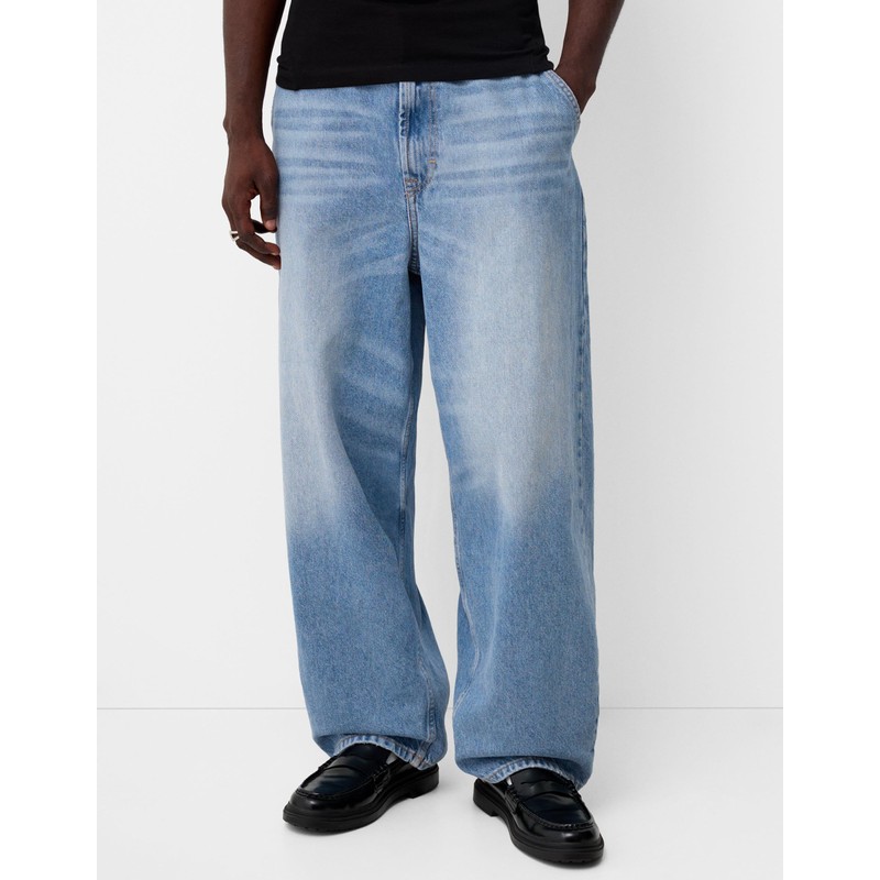 Kodaruber Men Grunge Jeans Vintage Baggy Wide Leg Hip Hop