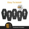 Coffin Coat Hooks, Black Wooden Coat Rack with 5 Hooks,