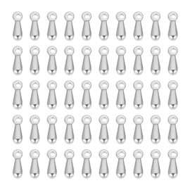 UNICRAFTALE 50 Pieces Extension Chain Charms Drop End Charms Stainless Steel Pendant Mini Bracelet Charms Terminators for DIY Jewellery Accessories Necklace Making, Metal
