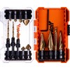 NordWolf 13-Piece HSS Titanium Hex Shank Spiral Flute Step Drill,
