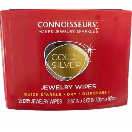 Connoisseurs Jewelry Wipes Gold and Silver Cleaner 25 Count Great For Grillz