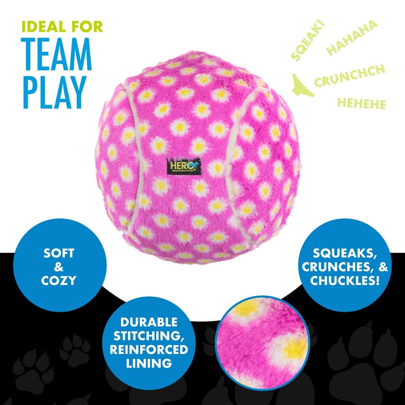 Hero - Chuckles Ball Plush Dog Toy - Dog Squeaky