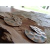 Hammered copper patina circles: side earrings