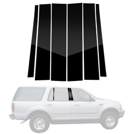 BASIKER Anti Scratch Glossy Black Pillar Posts Window Center Door Molding Trim Cover Set Fit for Ford Expedition 1997-2016 Ford F150 (6 PCS)