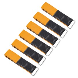 Ladder Straps, Reusable Ladder Rack Straps,Super Reinforced Hook and Loop Ladder Tie Down Straps for Roof Rack Versatile Cargo Straps (Orange 6 Pack)
