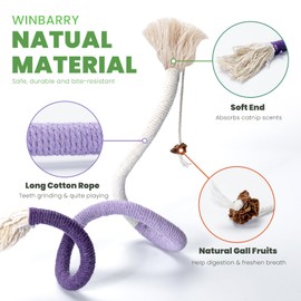winbarry Cat Toys, Catnip Chew Rope for Cats, Cat Toys for Indoor Cats Adult, Dental Health & Enrichment Play & Pack of 3 (27 Inches Each)