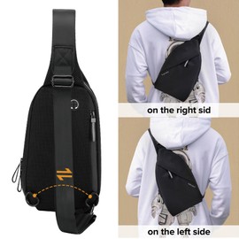 MAYMOONER Crossbody Sling Backpacks Small Sling Bag for Men Women Shoulder Motorcycle Chest Daypack One Strap Backpack for Casual Travel Diving Hiking Gym Outdoor Sports Black